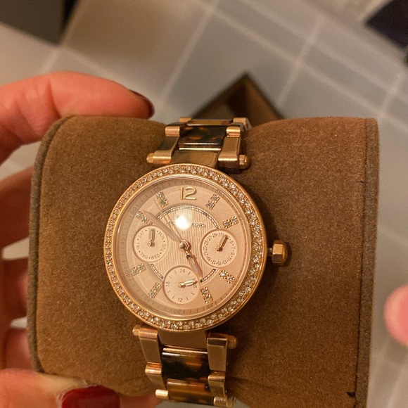 Michael Kors Mini Parker Crystal Bezel Watch - Picture 6 of 7